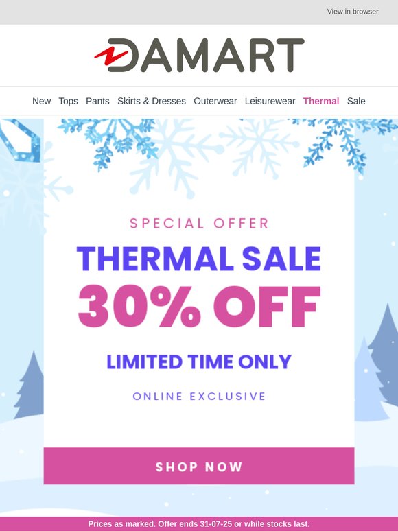 Warm Up Your Wardrobe: Enjoy 30% OFF on Thermal Styles!