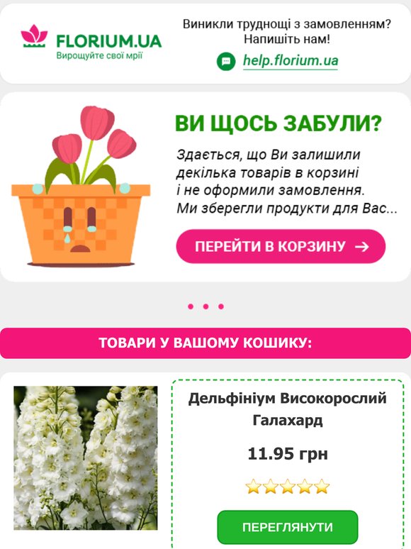 🛒УВАГА! Ви забули у кошику товари →