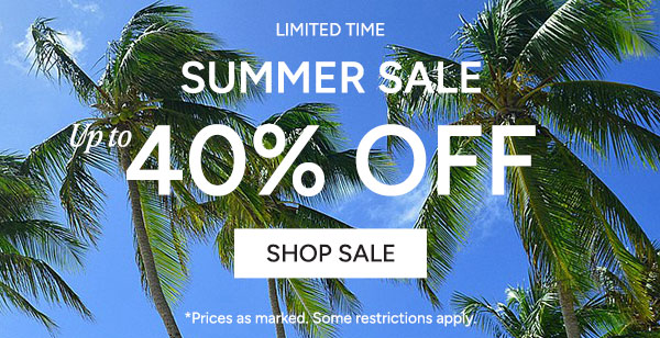 summer sale up to 40% off