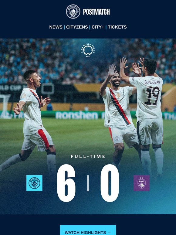 City hit 6 ⚽▶️ Through to the Club World Cup knockouts!