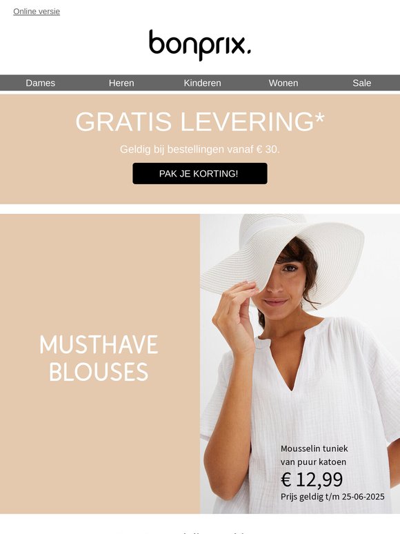 Pak je voordeel: gratis levering