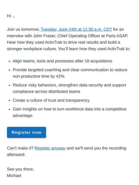 Live tomorrow: Hear how this customer uses ActivTrak