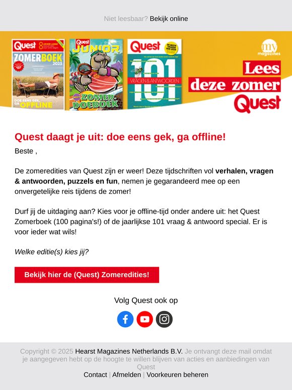 Vier de zomer met de mooiste Quest vakantienummers!