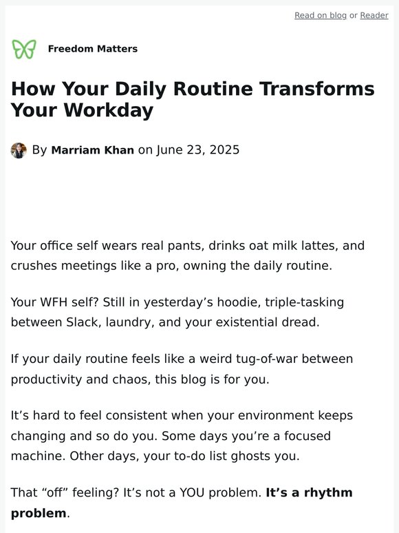 How Your Daily Routine Transforms Your Workday