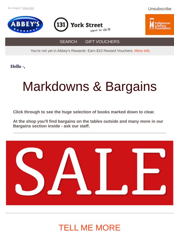 SALE! SAVE on a huge selection of markdown books!