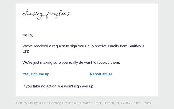 Smiffys II LTD subscribe request