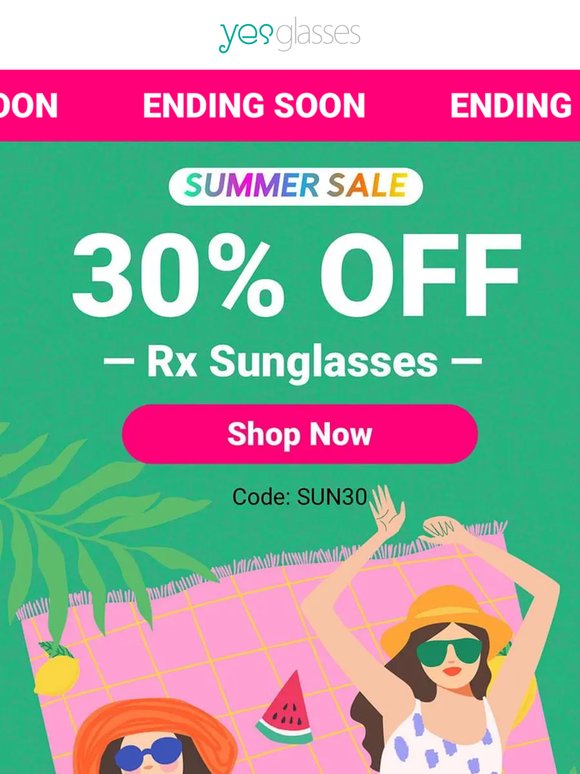 Your Perfect Summer Shades – 30% Off Until Tonight Only!