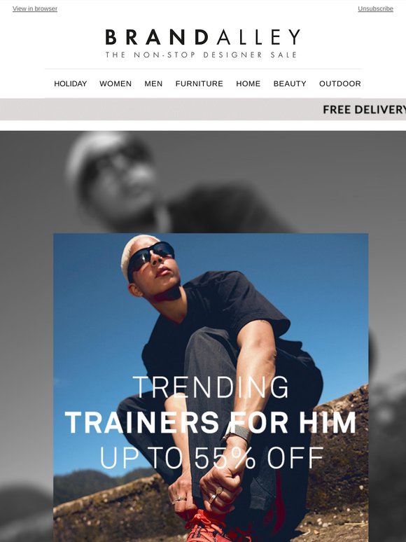 Step up your footwear game with up to 55% off trending trainers for him