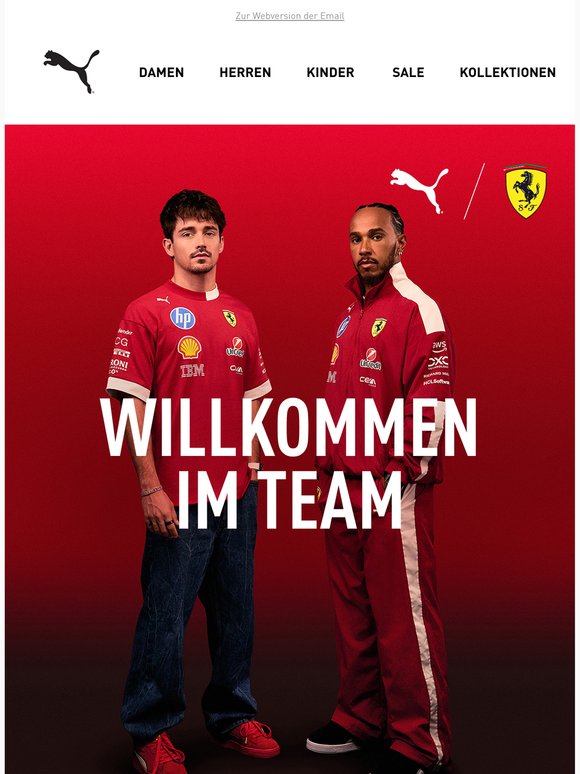 Supporte das Ferrari-Team mit Hamilton und Leclerc