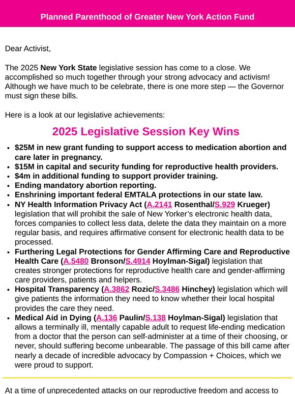 Tell Governor Hochul: Sign these bills!