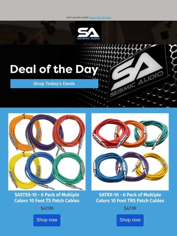 Kick of Summer with deals on TS, TRS, XLR to TRS and XLR Patch Cords!