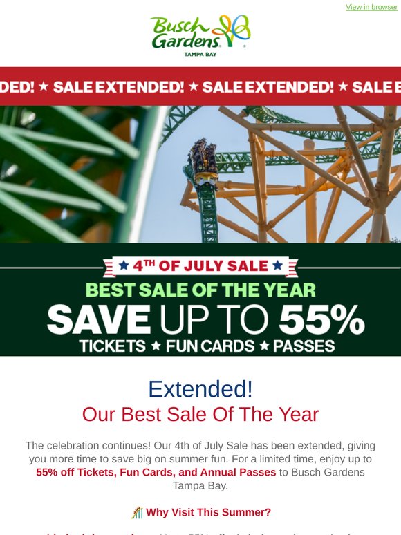 🎇 SALE EXTENDED: Save up to 55% on Tickets, Fun Cards, and Annual Passes!