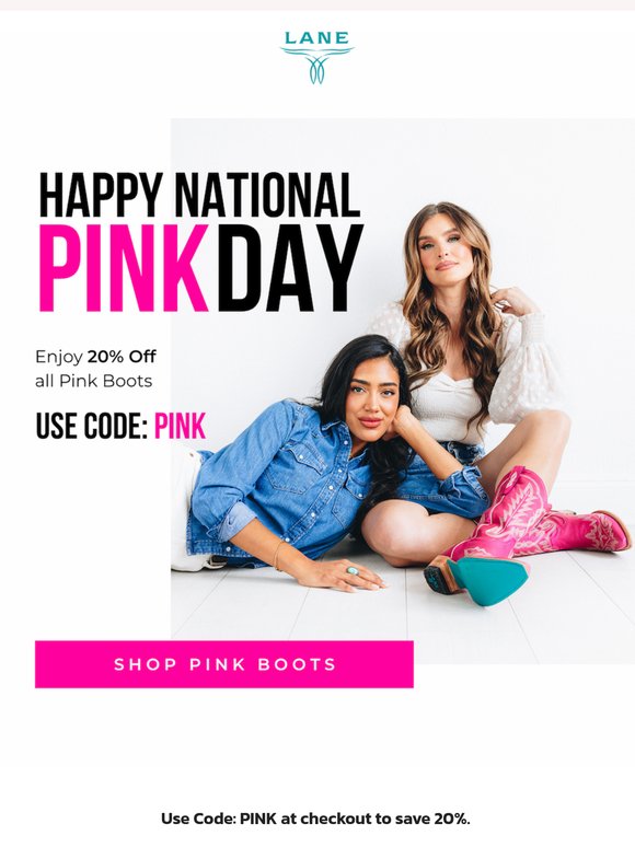 National Pink Day is Here With 20% Off Pink Boots!