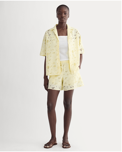 [Image]The Eyelet Camp Shirt | Light Yellow