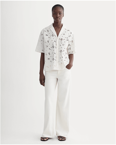[Image]The Eyelet Camp Shirt | Bone 