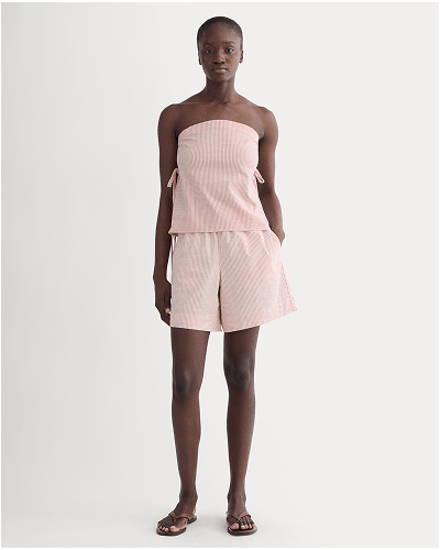 [Image]The Seersucker Tube Top | Soft Orange