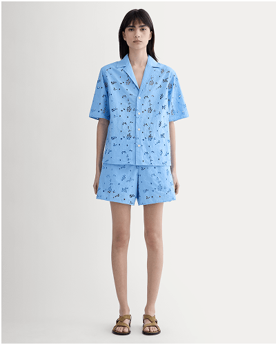 [Image]The Eyelet Camp Shirt | Sky Blue 