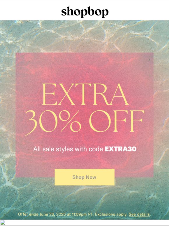 Extra 30% off SALE