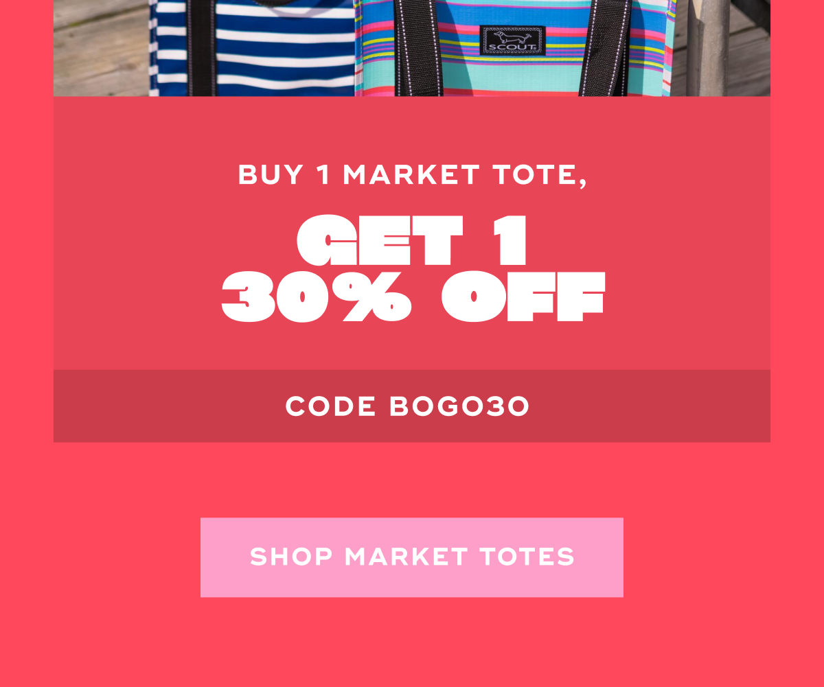 Buy 1 Market Tote, Get 1 30% Off Code BOGO30 SHOP MARKET TOTES