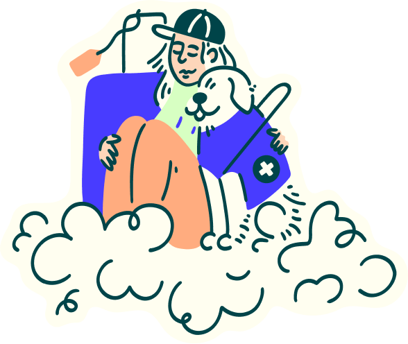 traveler with dog