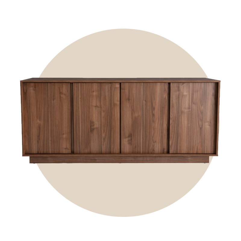 Design-Sideboard glänzend Walnussoptik L180 cm COMO