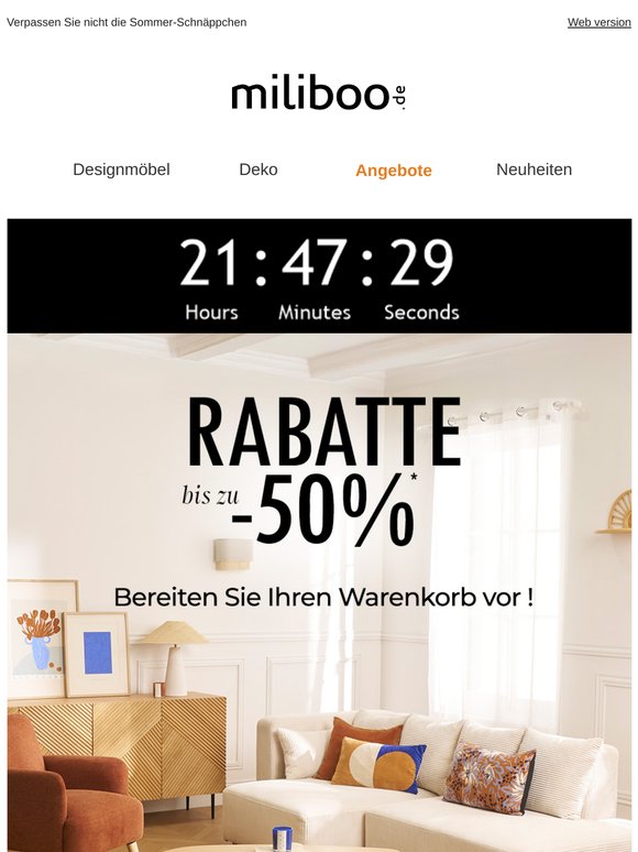 SALE in 1 Tag | Bereiten Sie Ihren Warenkorb vor!