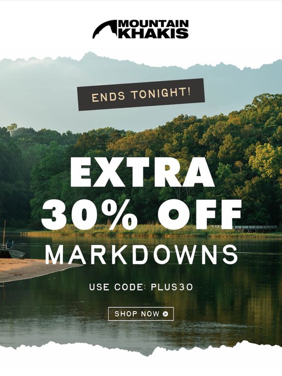 ENDS TONIGHT - Extra 30% Sale Items