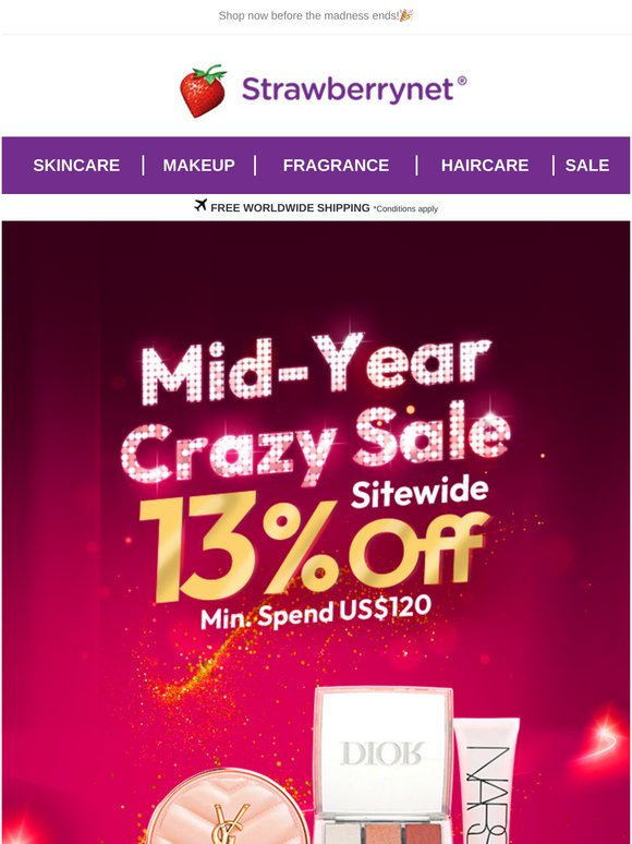 Mid-Year Crazy Sale!😱Sitewide 13% OFF