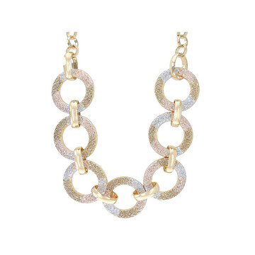 Tri-Tone Hoop Necklace