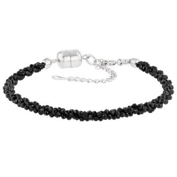 Black spinel rhodium over sterling silver bracelet