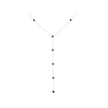 Black Spinel Rhodium Over Sterling Silver Necklace 2.01ctw