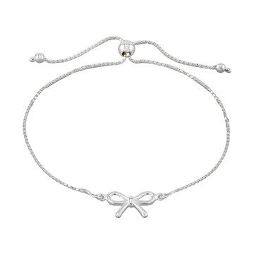 Sterling Silver Bow Bolo Bracelet