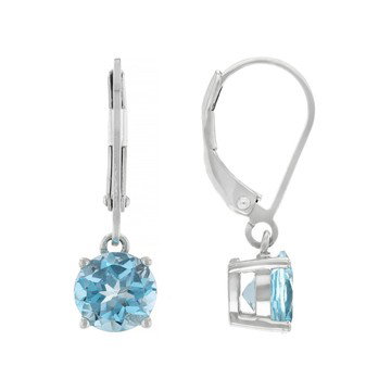 Swiss Blue Topaz Rhodium Over Sterling Silver Dangle Earrings 2.81ctw