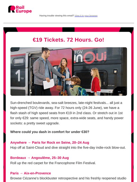Summer Trains Across France from €19 🏖️ 3 Days Only!