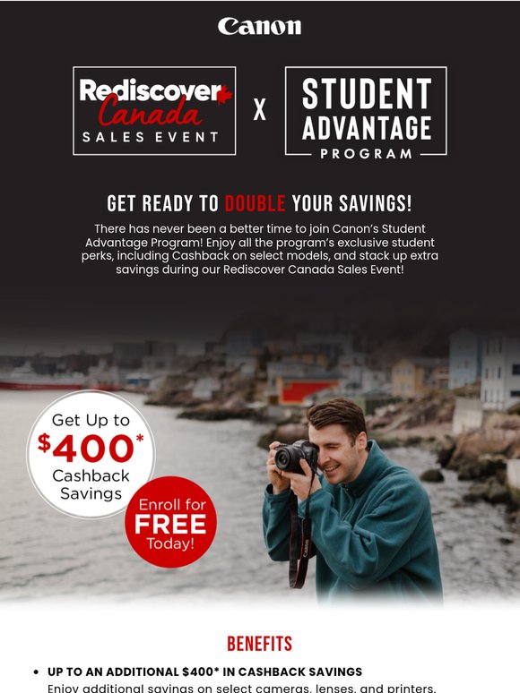 Unlock Double Savings with Canon’s Student Advantage Program!