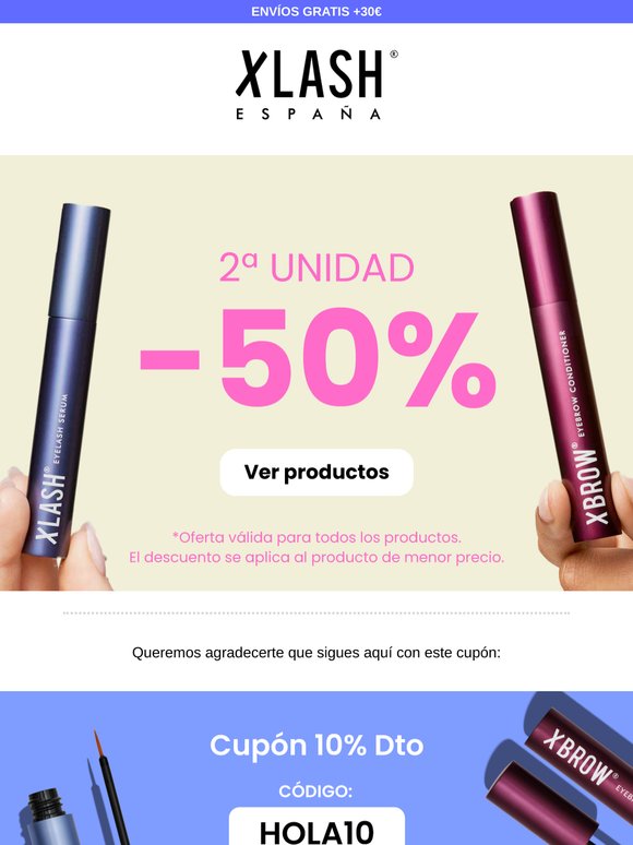 ¡2ª unidad de cualquiera de nuestros productos al -50% Dto! 💖