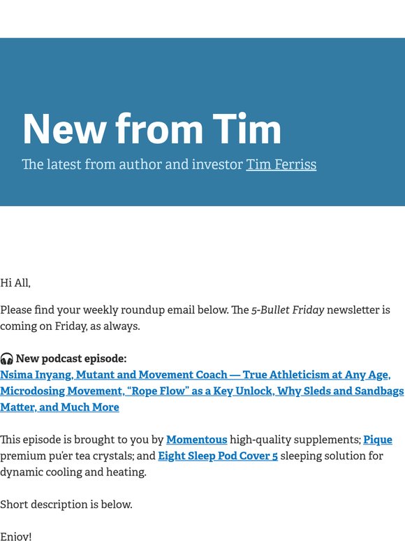 New from Tim — "Nsima Inyang, Mutant and Movement Coach — True Athleticism at Any Age"