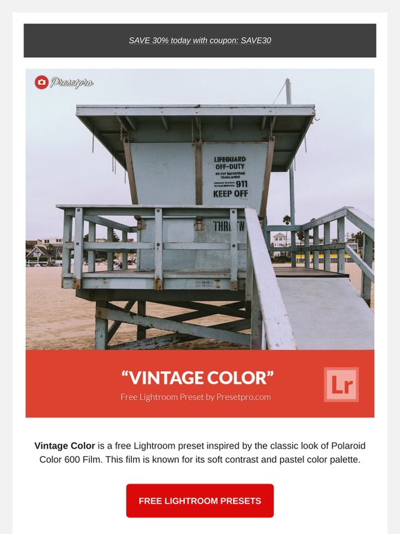 FREE Lightroom Presets "Vintage Color"