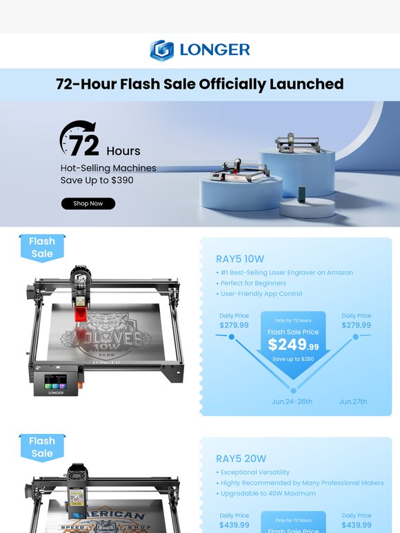 🔥 72-Hour Flash Sale – Up to $390 Off Ray5 Favorites!