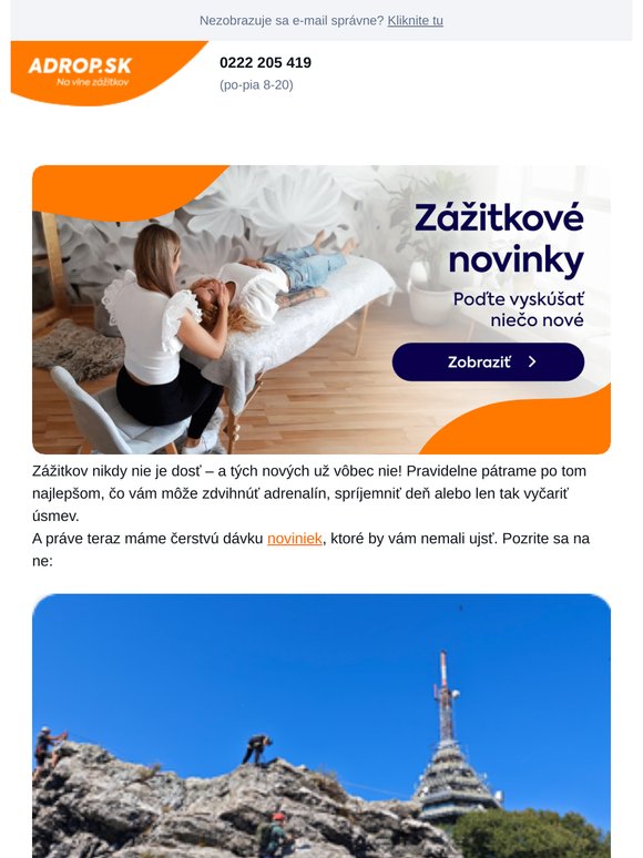 Zážitkové novinky! 💫