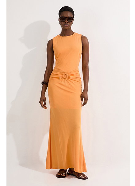 Premium Stretch Crepe Jersey Maxi Dress