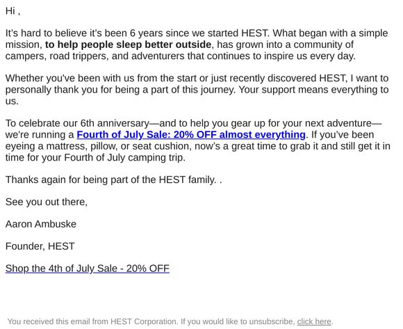 6 Years of HEST—Thanks to You