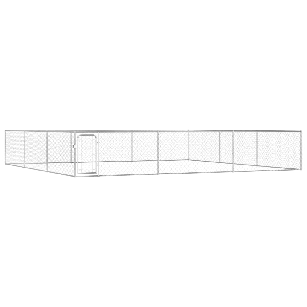 Outdoor Dog Kennel Galvanised Steel 6x6x1 m