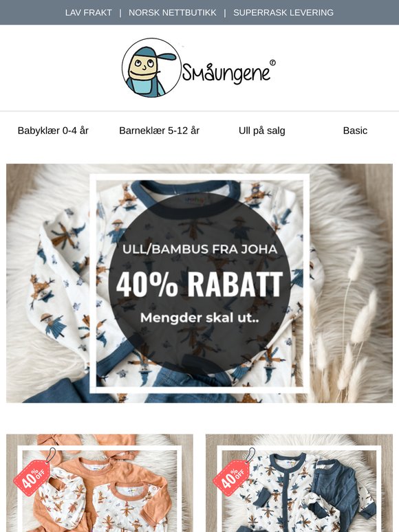 STOR leveranse: 40% på ull/bambus fra Joha 😍