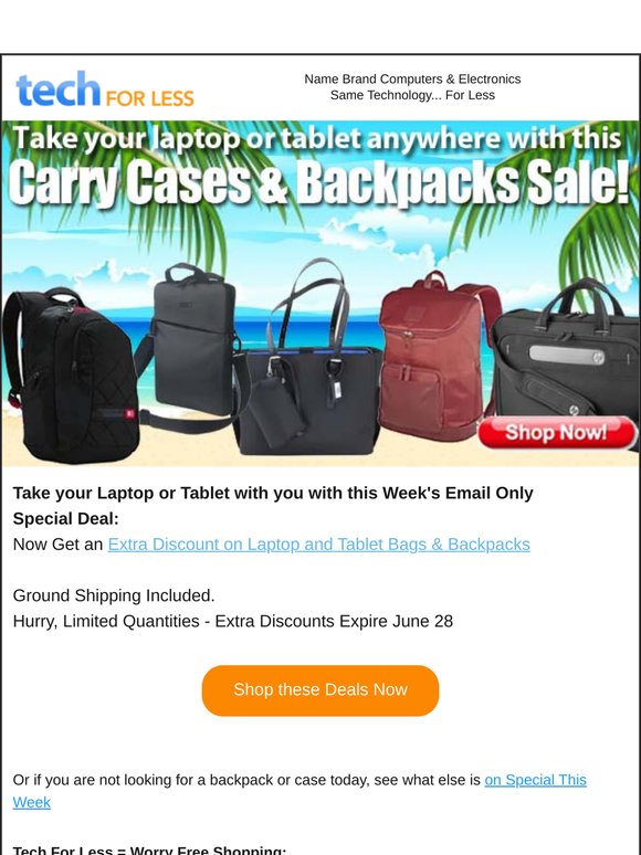 Take it with you 😎 Laptop/Tablet Backpacks & Cases on sale
