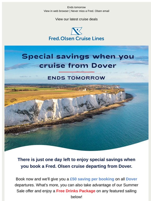 Special savings on Dover sailings