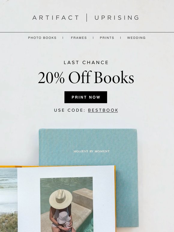 20% off books ends at midnight