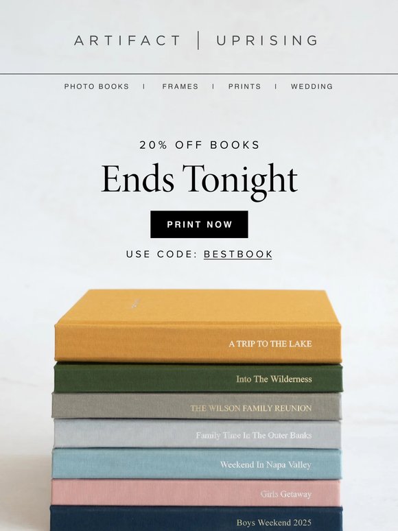 Ends tonight: 20% off books