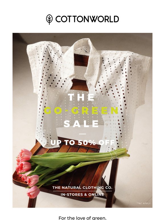 Upto 50% off! Go-Green Sale is back! 😍