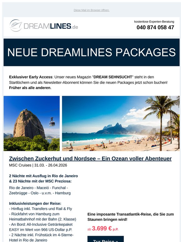 DREAM SEHNSUCHT - Unsere neuen Packages